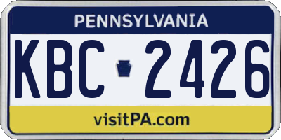 PA license plate KBC2426