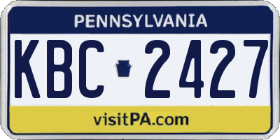 PA license plate KBC2427