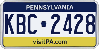 PA license plate KBC2428