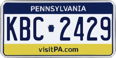 PA license plate KBC2429