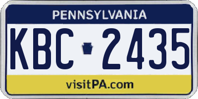 PA license plate KBC2435