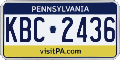 PA license plate KBC2436