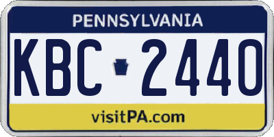 PA license plate KBC2440