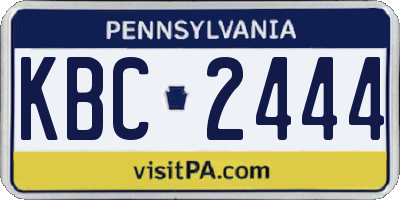 PA license plate KBC2444