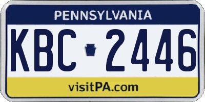 PA license plate KBC2446