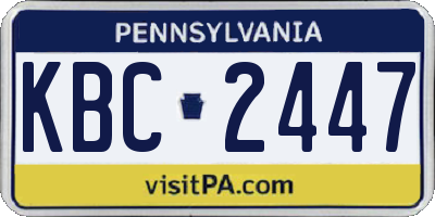 PA license plate KBC2447