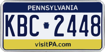 PA license plate KBC2448