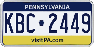 PA license plate KBC2449