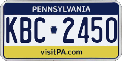 PA license plate KBC2450