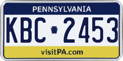 PA license plate KBC2453