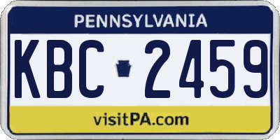 PA license plate KBC2459