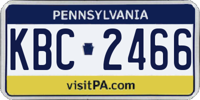 PA license plate KBC2466