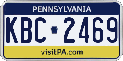 PA license plate KBC2469