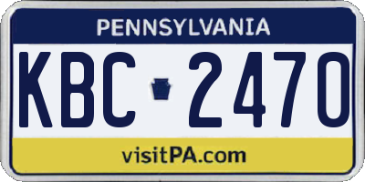 PA license plate KBC2470