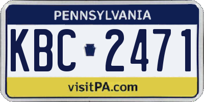 PA license plate KBC2471