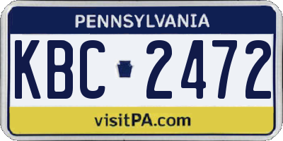 PA license plate KBC2472