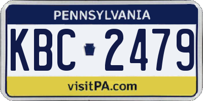 PA license plate KBC2479