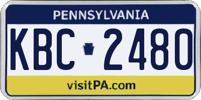 PA license plate KBC2480