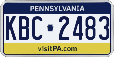 PA license plate KBC2483