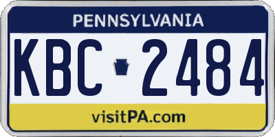 PA license plate KBC2484