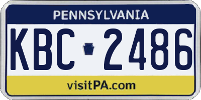 PA license plate KBC2486
