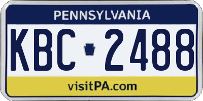 PA license plate KBC2488