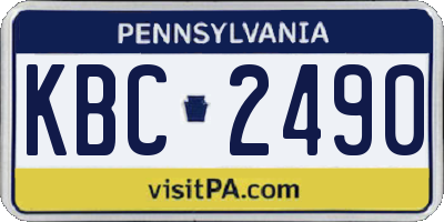 PA license plate KBC2490
