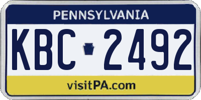 PA license plate KBC2492