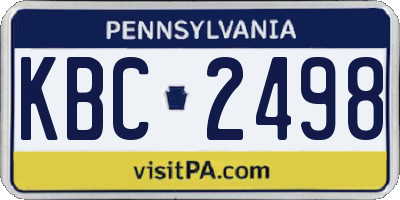 PA license plate KBC2498