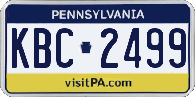PA license plate KBC2499