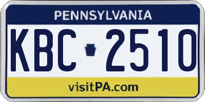 PA license plate KBC2510