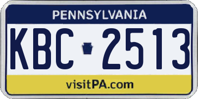PA license plate KBC2513