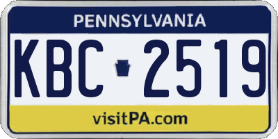 PA license plate KBC2519