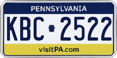 PA license plate KBC2522