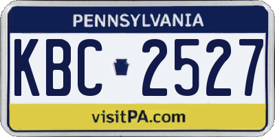 PA license plate KBC2527