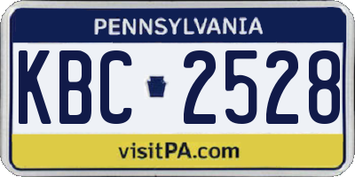 PA license plate KBC2528