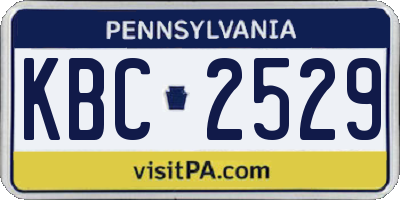 PA license plate KBC2529