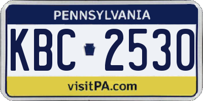 PA license plate KBC2530