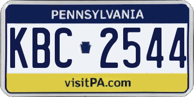 PA license plate KBC2544
