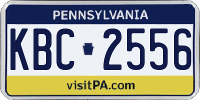 PA license plate KBC2556