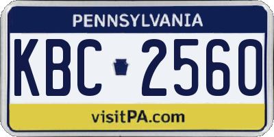 PA license plate KBC2560