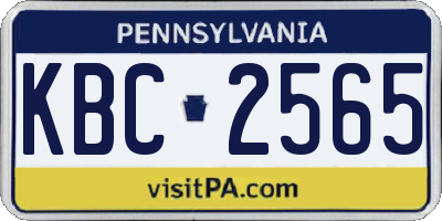 PA license plate KBC2565