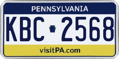 PA license plate KBC2568