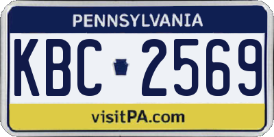 PA license plate KBC2569