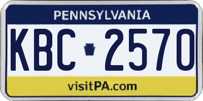 PA license plate KBC2570