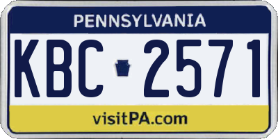 PA license plate KBC2571
