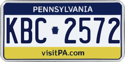 PA license plate KBC2572