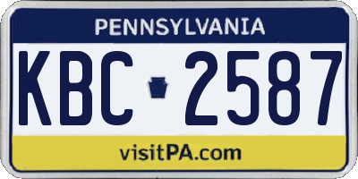 PA license plate KBC2587