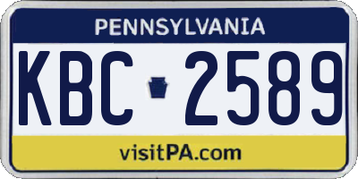 PA license plate KBC2589