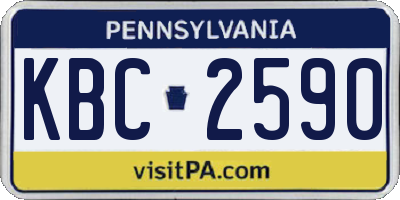 PA license plate KBC2590